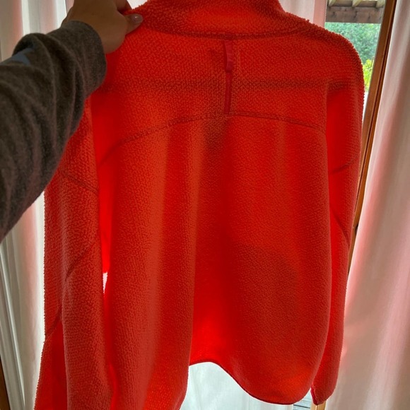 Free People Ziggy Up Fleece in Sundance Orange Zip Up Sweatshirt - Picture 9 of 12